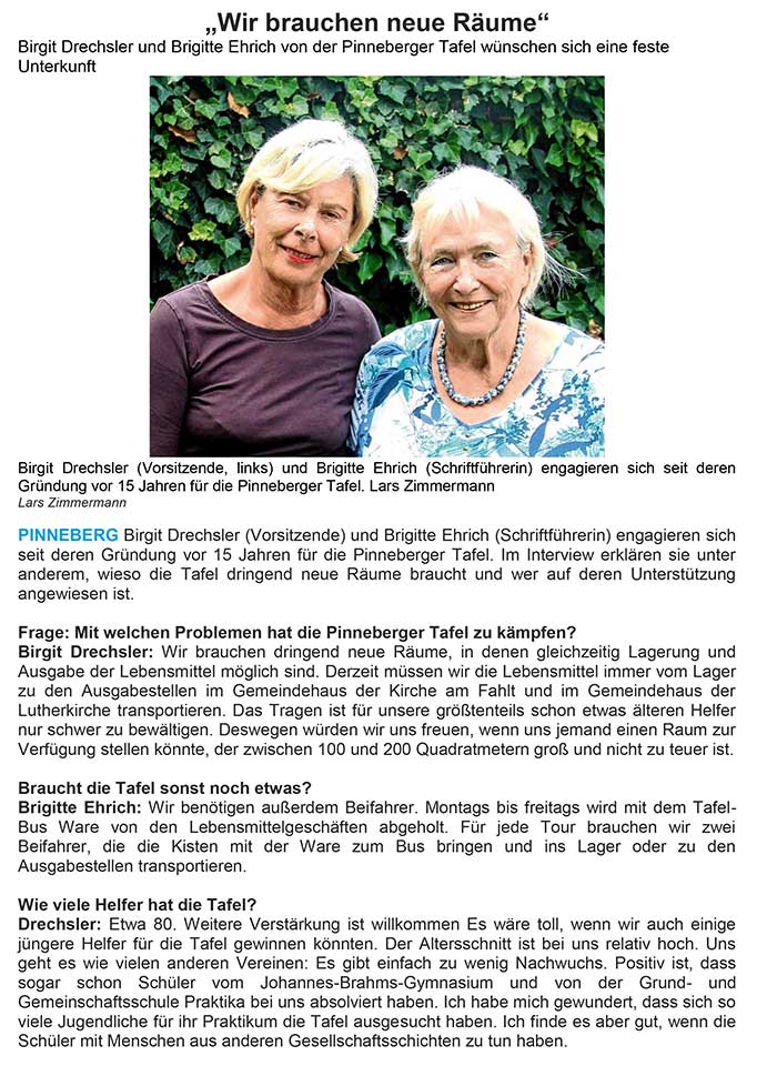 Interview Pinneberger Tageblatt 20 08 18