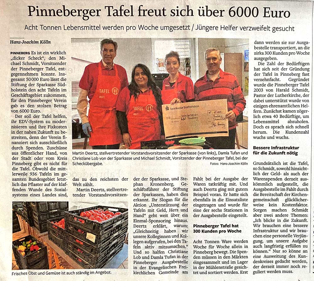 Artikel Pinneberger Tageblatt 16.11.2023