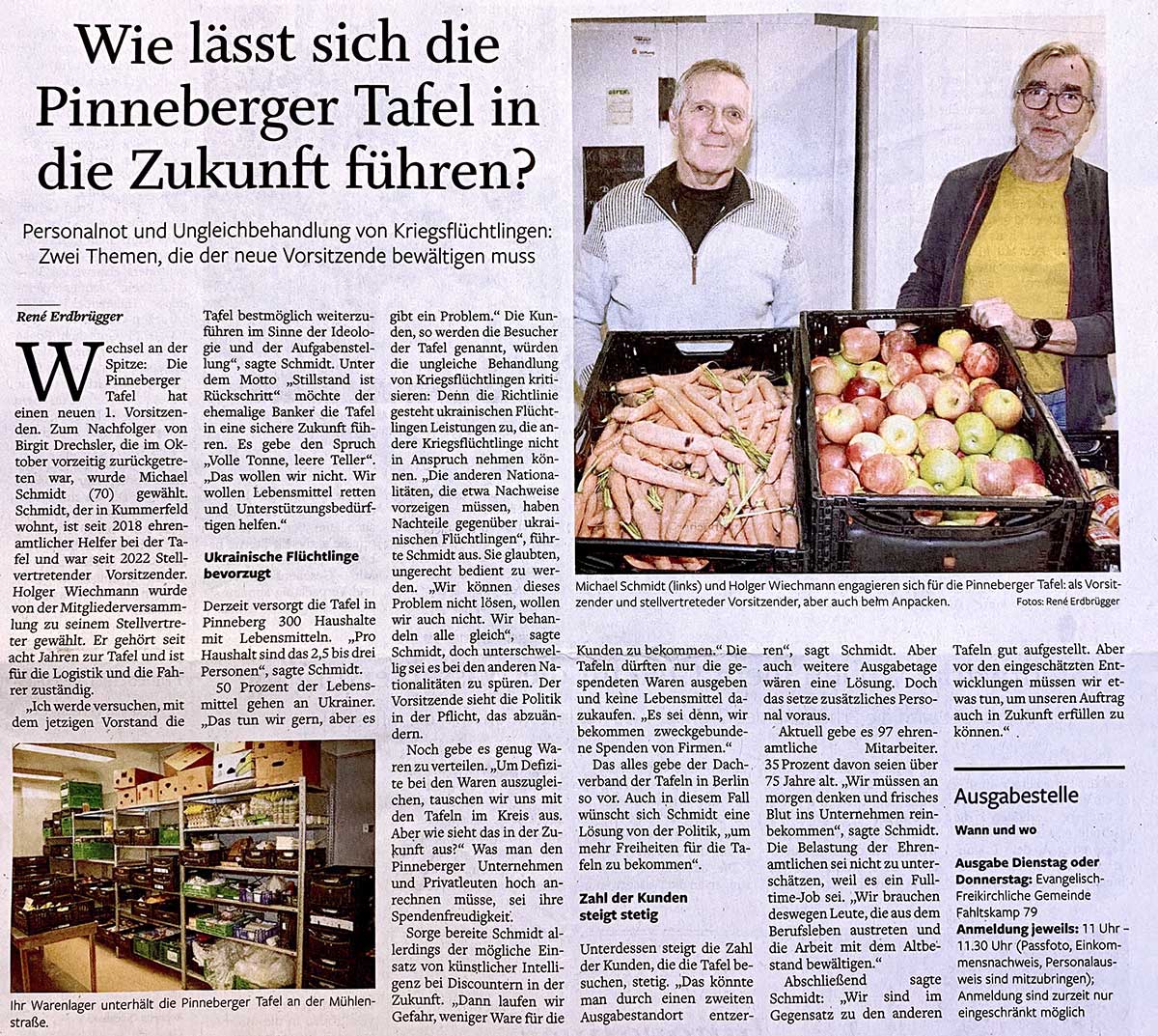 Artikel Pinneberger Tageblatt 20.12.2023